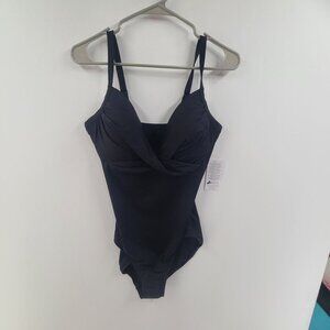 Lands' End Women's Chlorine Resistant Sculpting Control Draped One Piece Swimsui